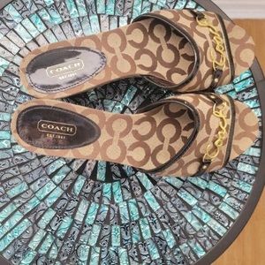 Brown Coach wedges. Size 9.5